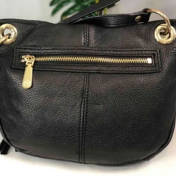 VINCE CAMUTO Black Soft Pebble Leather Crossbody Bag EUC - Picture 6 of 14